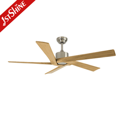 52 Inches Decorative 5 Blades Wood Ceiling Fan With 5 Speed Remote Control