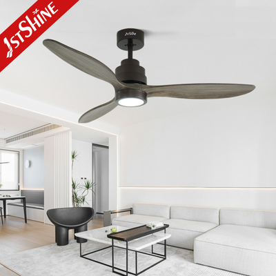 Decorative Simple 3 Wooden Blade LED Ceiling Fans With Remote Control