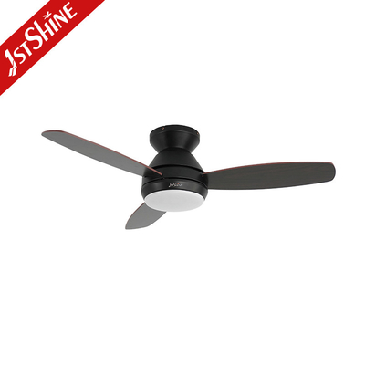 42 Inch Black Flushed Mounted Bedroom Ceiling Fan With Lights