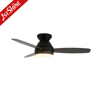 42 Inch Black Flushed Mounted Bedroom Ceiling Fan With Lights