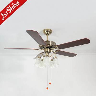 Remote Control 52 Inch Decorative Farmhouse Ceiling Fan With 5 Lights