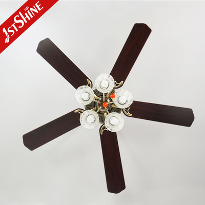 Remote Control 52 Inch Decorative Farmhouse Ceiling Fan With 5 Lights