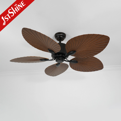 Low Noise Decorative Tropical 5 Blades Ceiling Fan Large Airflow Energy Saving