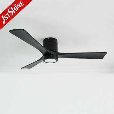 Low Profile 52inch Decorative Flush Mount Ceiling Fan With LED Light
