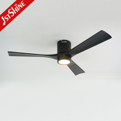 Low Profile 52inch Decorative Flush Mount Ceiling Fan With LED Light