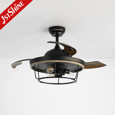 Farmhouse Industrial Flush Mount Black Ceiling Fan For Living Room Bedroom Kitchen