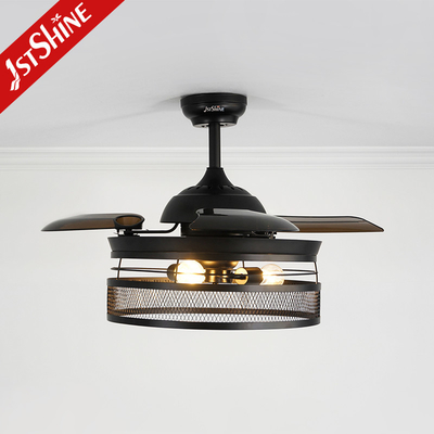 Bedroom ETL 42 Inches Farmhouse Invisible Ceiling Fan With Lights