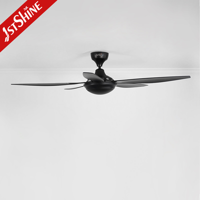 54 Inch Dc Motor Black Plastic Ceiling Fan With 6 Speeds Remote Control