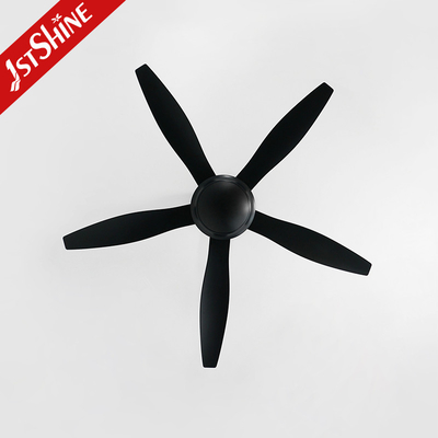 54 Inch Dc Motor Black Plastic Ceiling Fan With 6 Speeds Remote Control