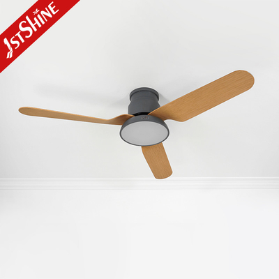 Remote Control Decorative Flush Mount Ceiling Fan 5 Speed With Light