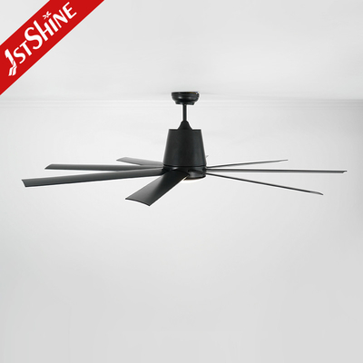 Black Low Profile Energy Saving 64 Inch Plastic Ceiling Fan 8 Blades