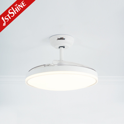 Retractable Smart LED Ceiling Fan Light , Quiet DC Motor Fan Light