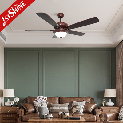 3000K Retro Ceiling Fan With Dark Walnut Blades And Glass Lampshade