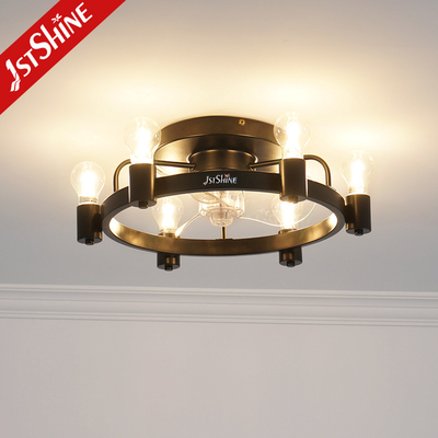 Bedroom Industrial Easy To Install Flush Mount Ceiling Fan With Light