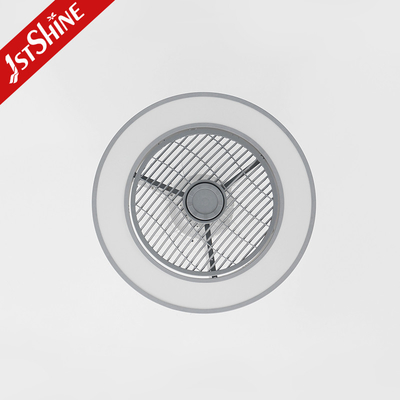 Silent DC Motor Flush Mount Ceiling Fan With Lights , Low Profile Fan For Bedroom