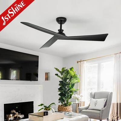 Black Finish DC Motor 5 Speeds Remote Control 3 ABS Blades Ceiling Fan Without Light