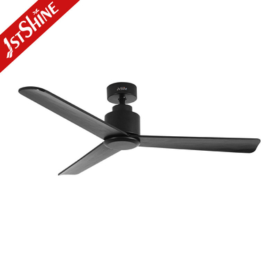 Black 3 Solid Wood Blades Quiet Ceiling Fan With Remote Control