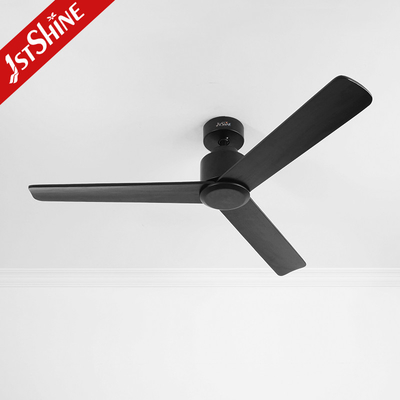 Black 3 Solid Wood Blades Quiet Ceiling Fan With Remote Control