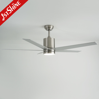 High Speed 5 Blades Ceiling Fan With Light DC Motor Silver Modern