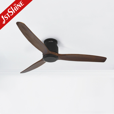 Flush Mount Ceiling Fan With Remote Control，Solid  Blade Quiet  DC Motor