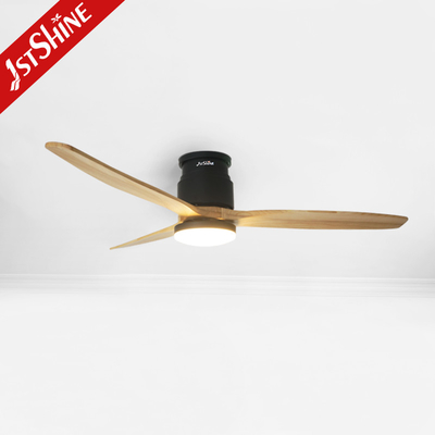 Led Ceiling Fan With Remote Control ,52 Inches Flush Mounting Quiet Dc Motor