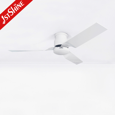 52 Inches Ceiling Fan Light White Plastic Blades dc Motor Low Profile Living Room