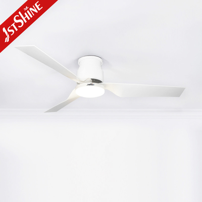 52 Inches Ceiling Fan Light White Plastic Blades dc Motor Low Profile Living Room