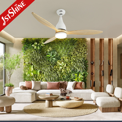 Led Ceiling Fan With Remote Control Solid Wood Blade 3 Speeds Reversible Ac Motor ,decorative fan