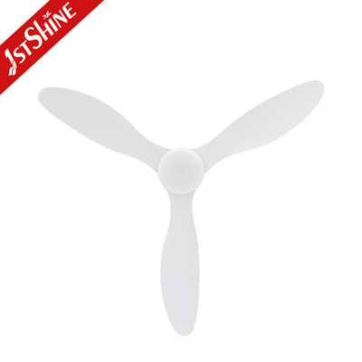 52" Plastic Ceiling Fan With Timer White Modern Low Profile Led Ceiling Fan