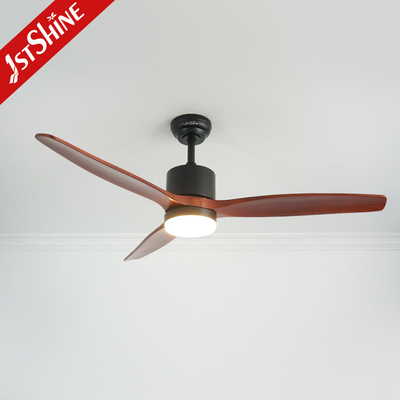Solid Wood Ceiling Fan With Light 3 Blades Ac Reversible Motor Quite Led Fan Light