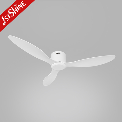 Low profile ceiling fan 3 white plastic blades flush mount fan with remote