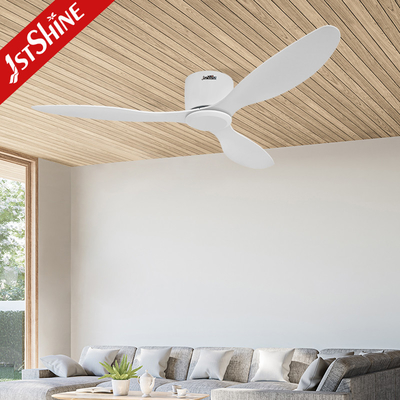 Low profile ceiling fan 3 white plastic blades flush mount fan with remote