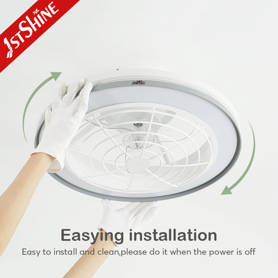 Low Profile Bedroom Dimmable LED Ceiling Fan With Remote 6 Speed Choice