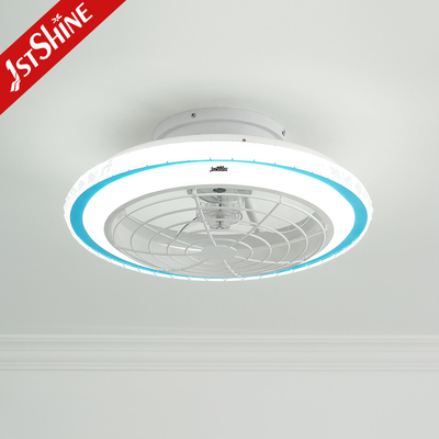 Flush Mount Ceiling Fan Light For Bedroom Energy Saving DC Motor
