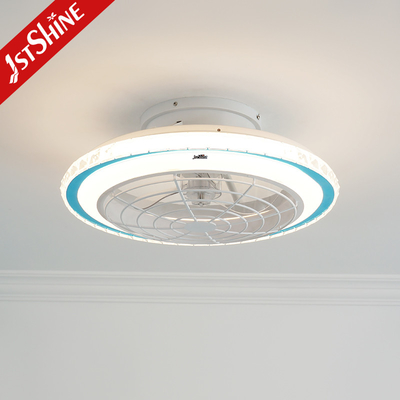 Flush Mount Ceiling Fan Light For Bedroom Energy Saving DC Motor