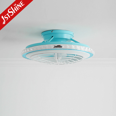Blue Modern 220V LED Ceiling Fan With Dimming LED Light And Remote Control