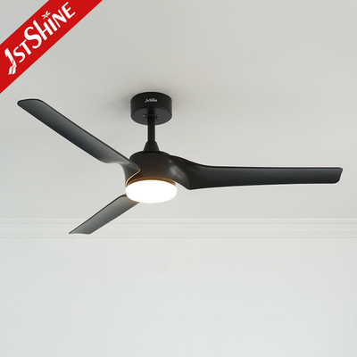 Lower Noise Design Luminous Remote Fan 3 Black Blades Modern Living Room