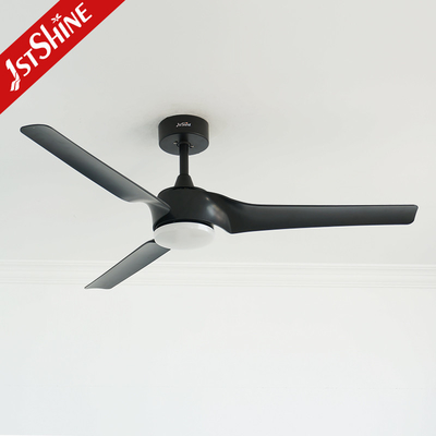 Lower Noise Design Luminous Remote Fan 3 Black Blades Modern Living Room