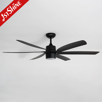 Larger 6 Abs Blades Modern Ceiling Fan Led Light Black High Air Volume 56 Inches