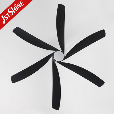 Larger 6 Abs Blades Modern Ceiling Fan Led Light Black High Air Volume 56 Inches