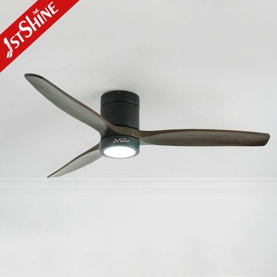 3 Wood Blades Ceiling Fan Low Profile Quiet Energy Saving Dc Motor Flush Mount 52 Inches