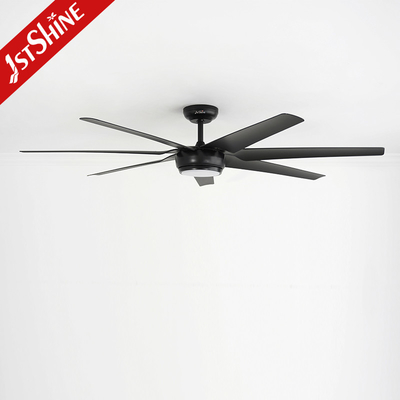 Big Dimming Led Black Modern Fans With Lights 7 Abs Blades