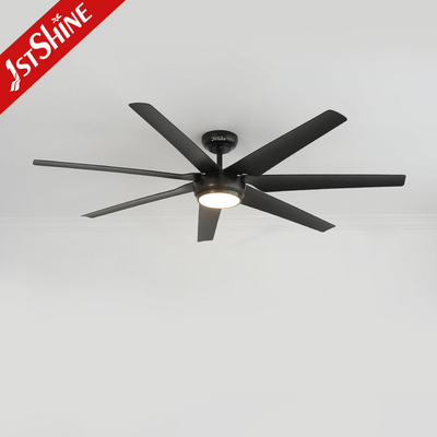 Big Dimming Led Black Modern Fans With Lights 7 Abs Blades