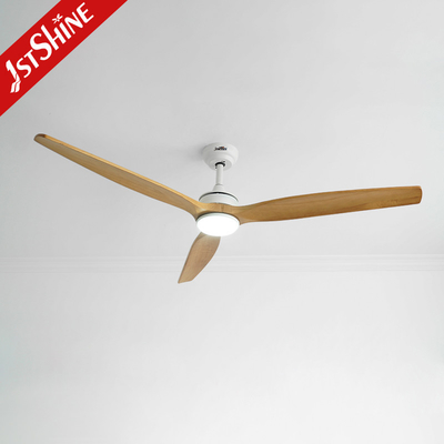 60 Inches LED Ceiling Fan Solid Wood Blade Dimmable LED Light Quiet DC Motor