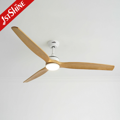 60 Inches LED Ceiling Fan Solid Wood Blade Dimmable LED Light Quiet DC Motor