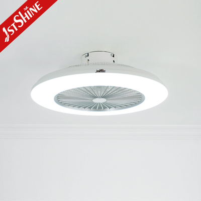 White Bedroom Ceiling Fan Light DC Motor Flush Mount Quiet Energy Saving