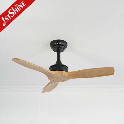 Small Size 35 Inches Solid Wood Blade Ceiling Fan Quiet Energy Saving DC Motor