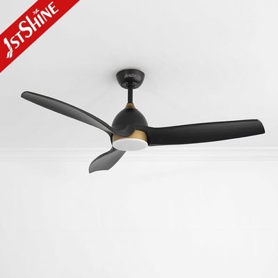 62 Inches Solid Wood Ceiling Fan With Dimmable LED Light Black Modern DC Motor