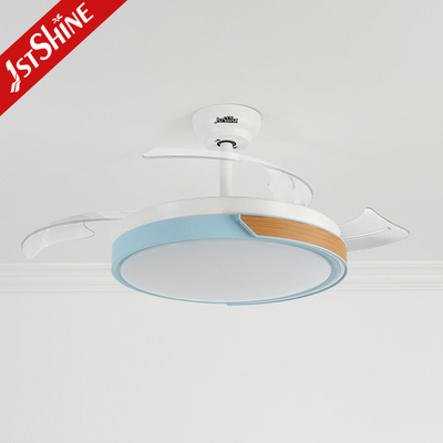 Led Ceiling Fan With Lamp Dc Fandelier Folded Blade OEM Color 3 Color Led Light