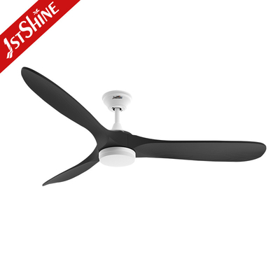 Dimmable Led Ceiling Fan With Led Light Black Solid Wood Blade Dc Motor